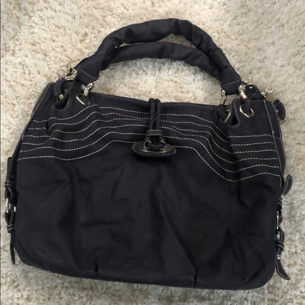 Navy Leather Bag